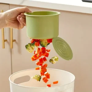 Cesta de drenaje tipo prensa: colador de alimentos y organizador de fregadero, multifuncional para uso en cocina y baño 4 Cesta de drenaje tipo prensa: colador de alimentos y organizador de fregadero, multifuncional para uso en cocina y baño 4